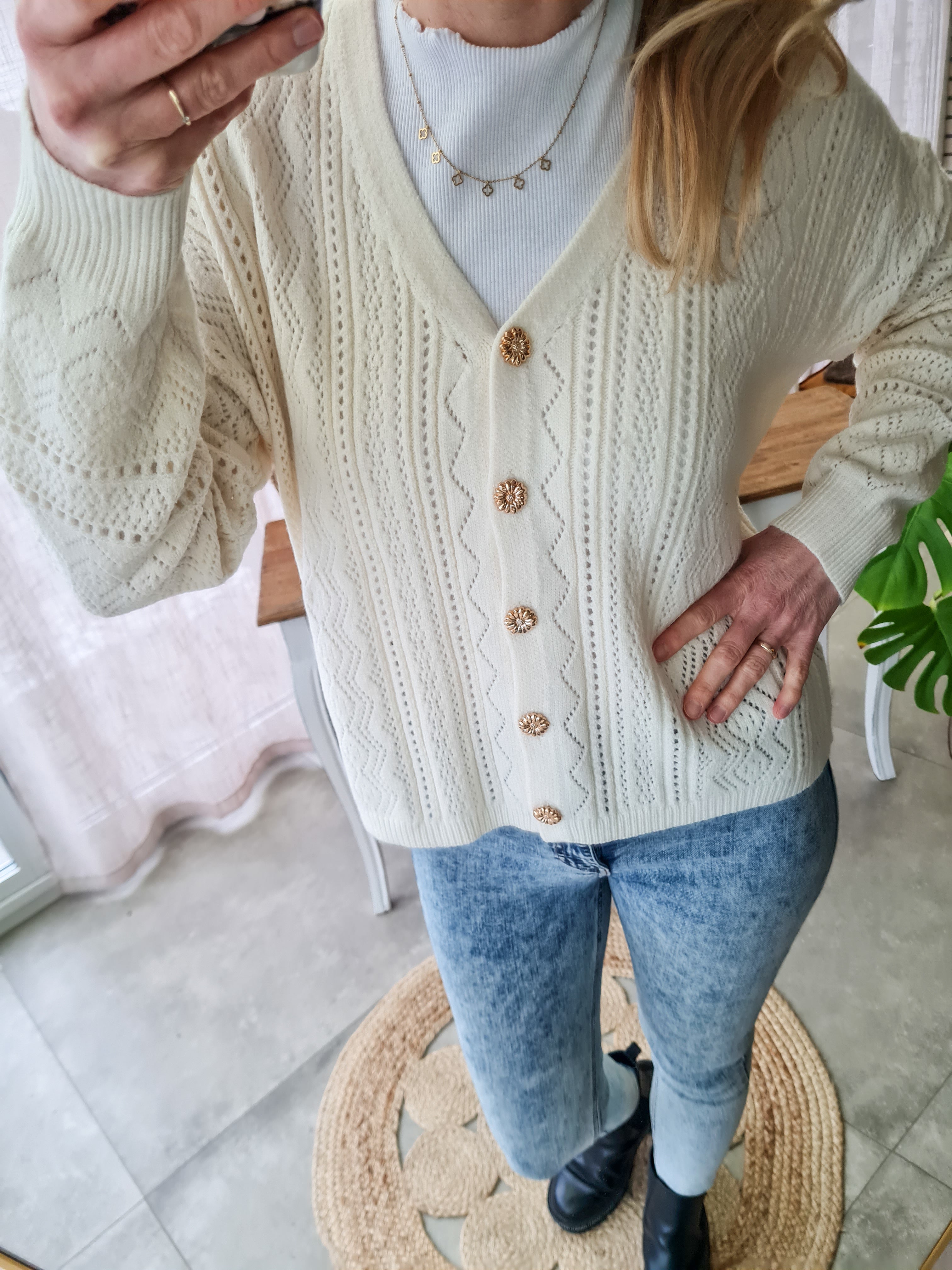 Soft Cardigan "LILLY" - creme