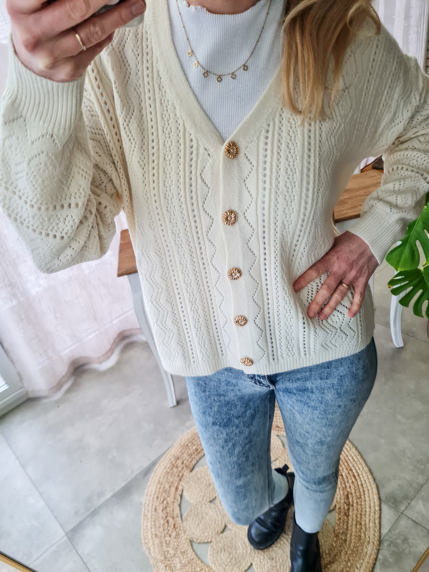 Soft Cardigan "LILLY" - creme