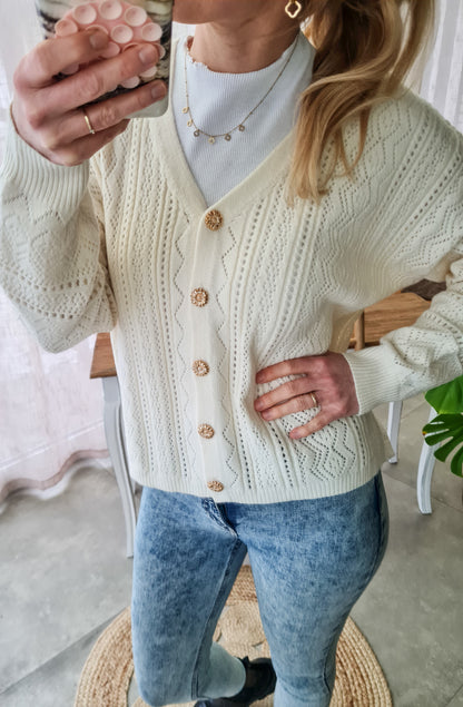 Soft Cardigan "LILLY" - creme