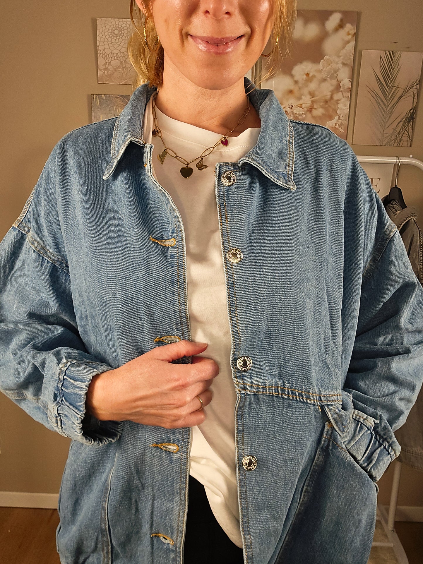 Oversize Jeansjacke "MILA" - jeansblau