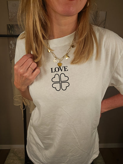 Statement Shirt "Love" - weiß