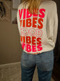 Statement Sweater "Good Vibes" - weiß