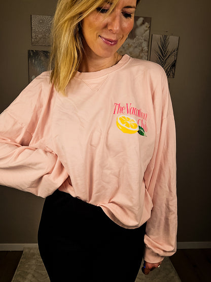 Statement Sweater "The Vacation Club" - rosa