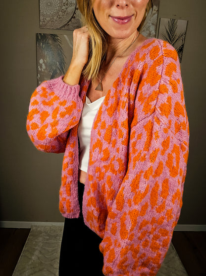 Leo Cardigan "ANNA" - rosa/orange