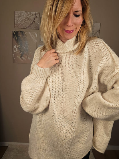 Pullover mit Nahtstreifen FRIDA - beige