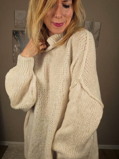 Pullover mit Nahtstreifen FRIDA - beige