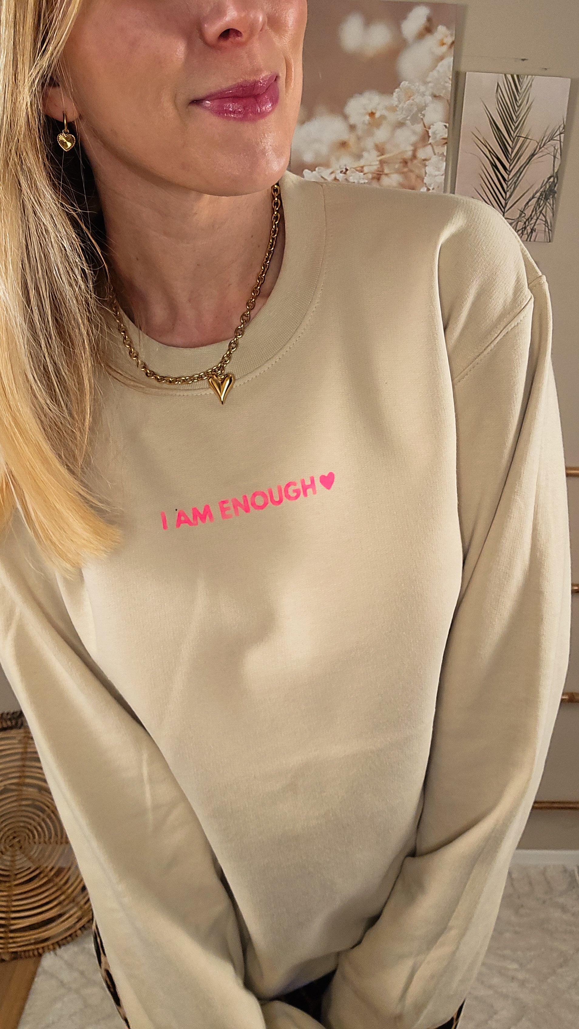 I AM ENOUGH Sweater - beige