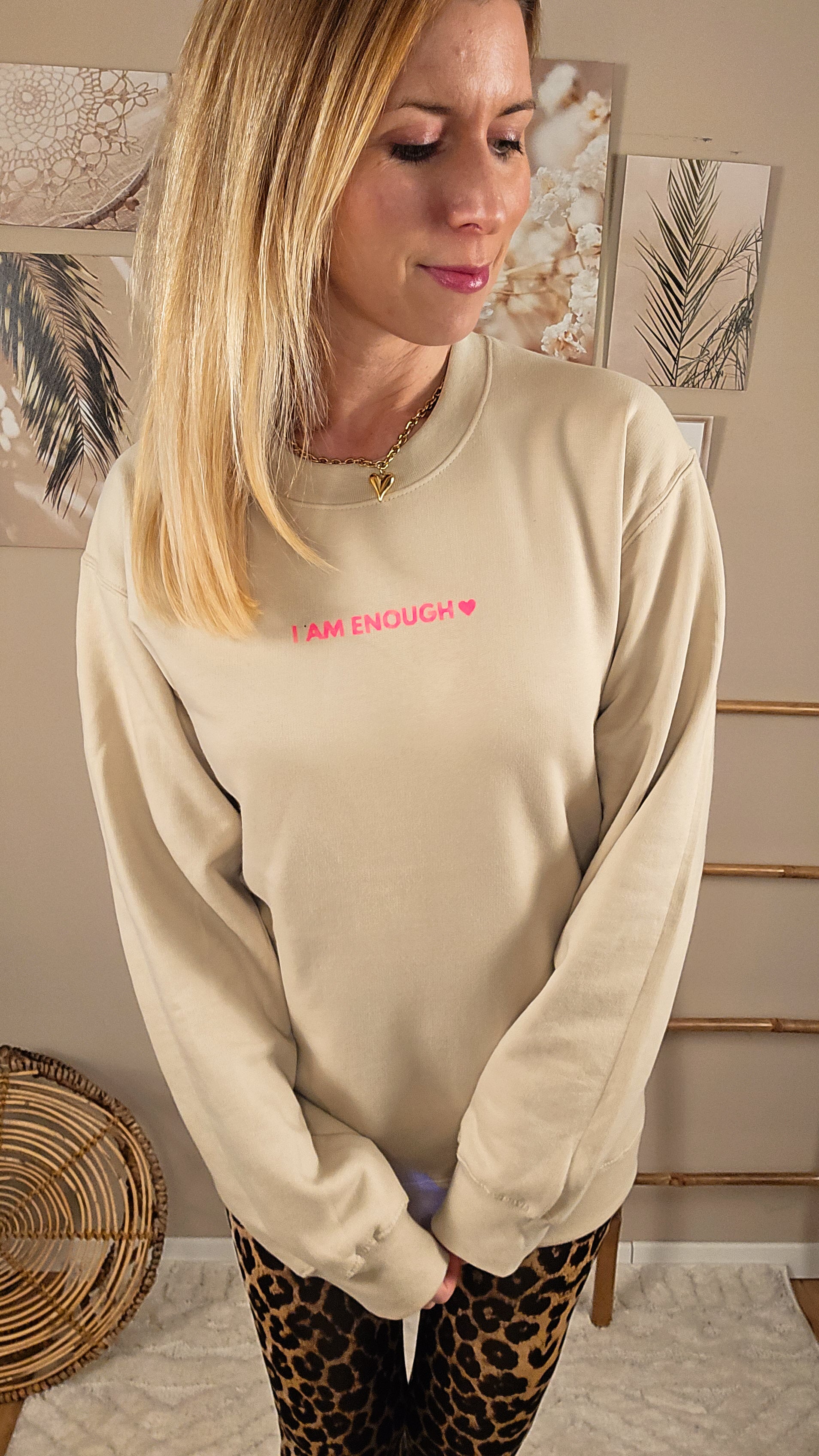 I AM ENOUGH Sweater - beige