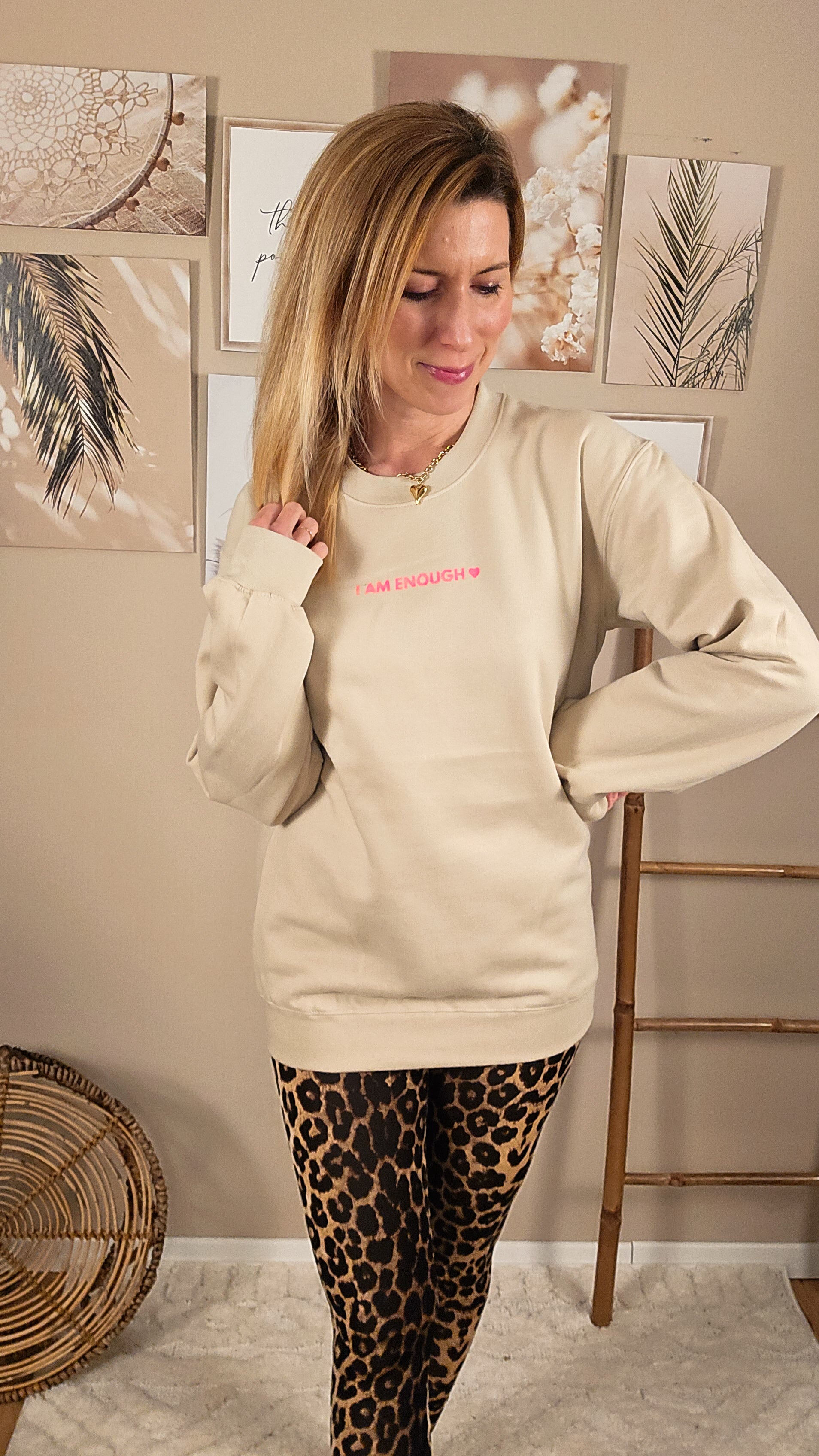 I AM ENOUGH Sweater - beige