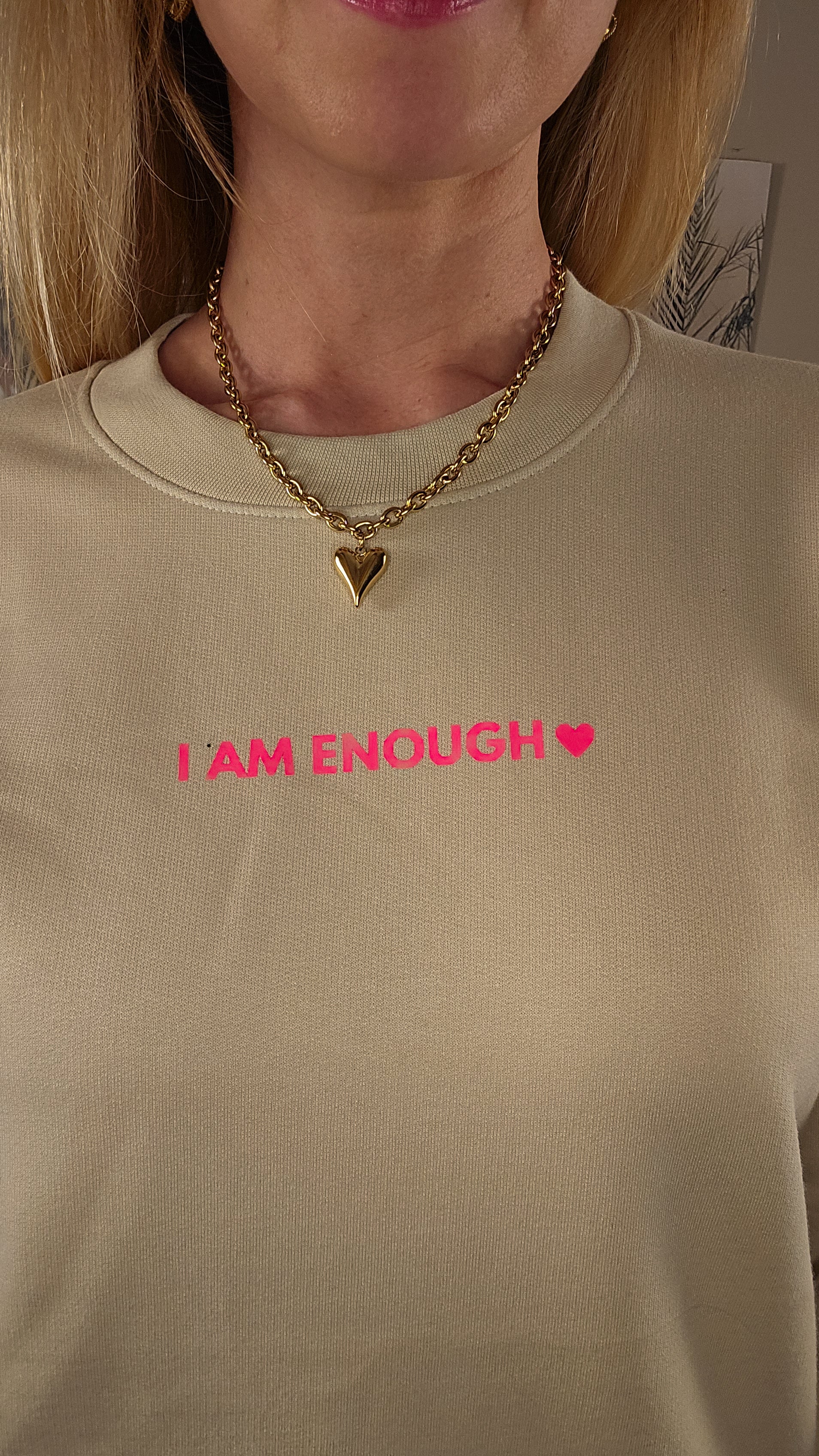 I AM ENOUGH Sweater - beige