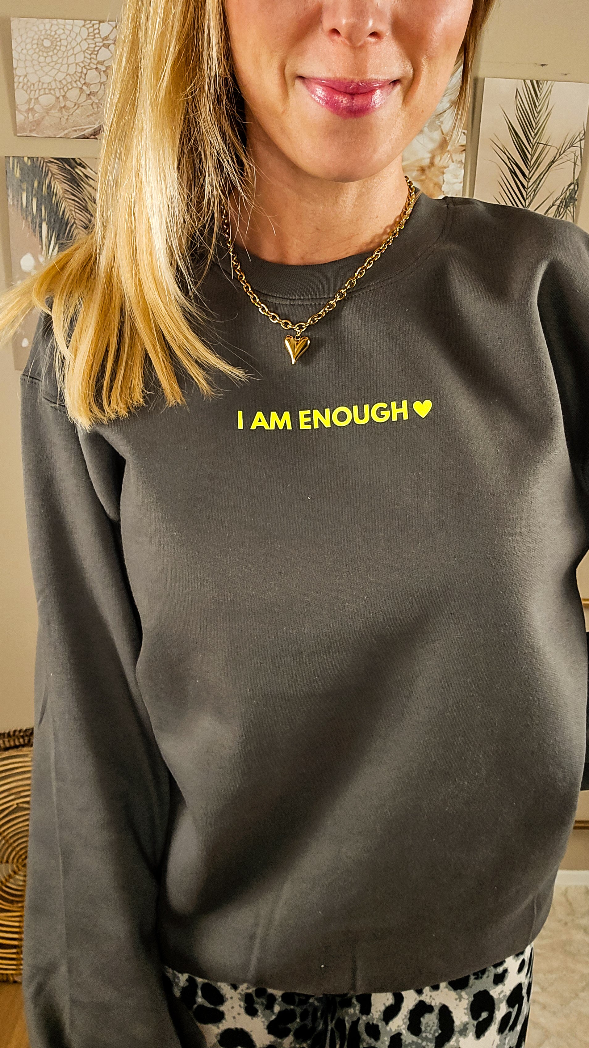 I AM ENOUGH Sweater - grau