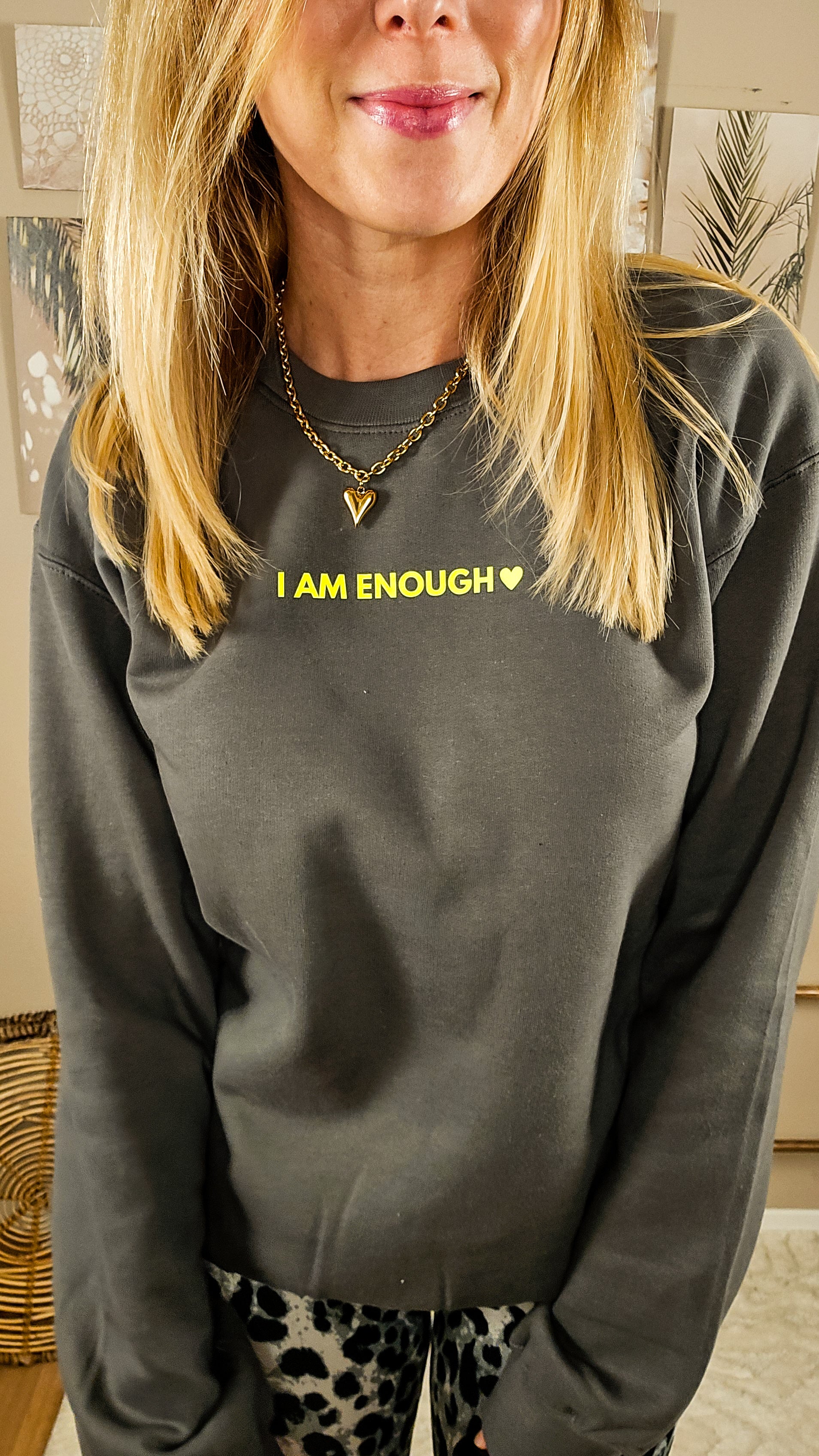 I AM ENOUGH Sweater - grau