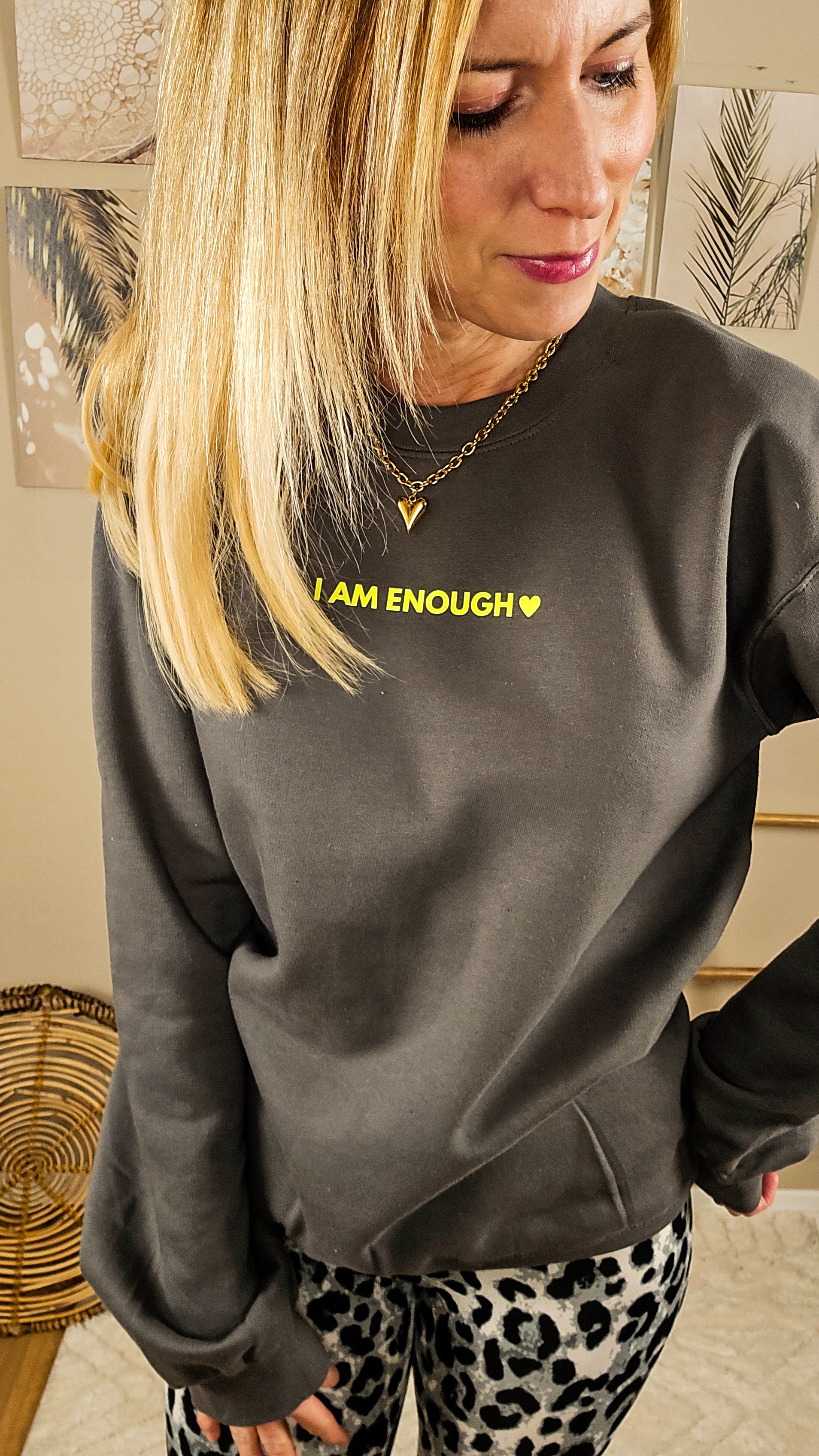 I AM ENOUGH Sweater - grau