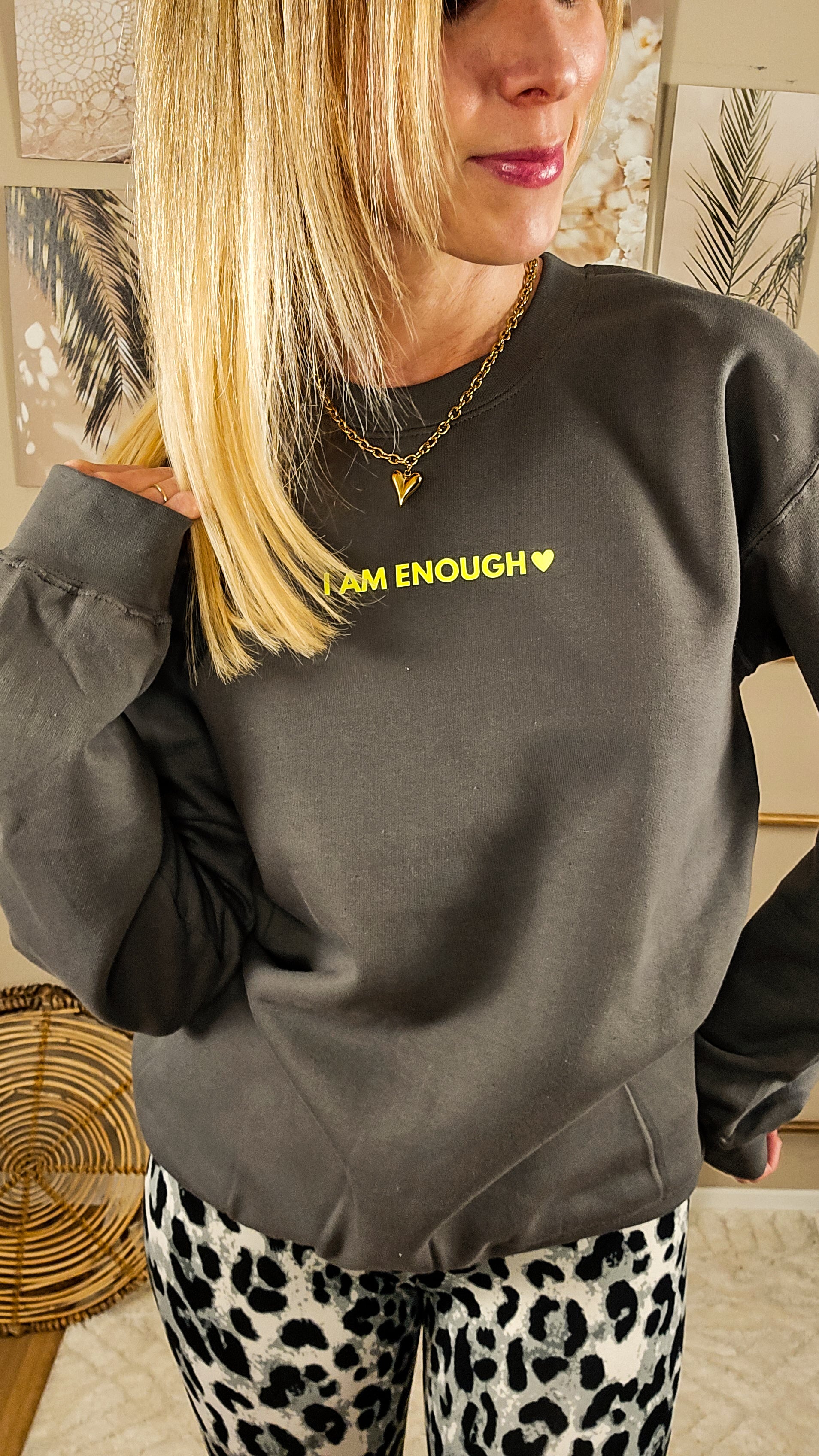 I AM ENOUGH Sweater - grau