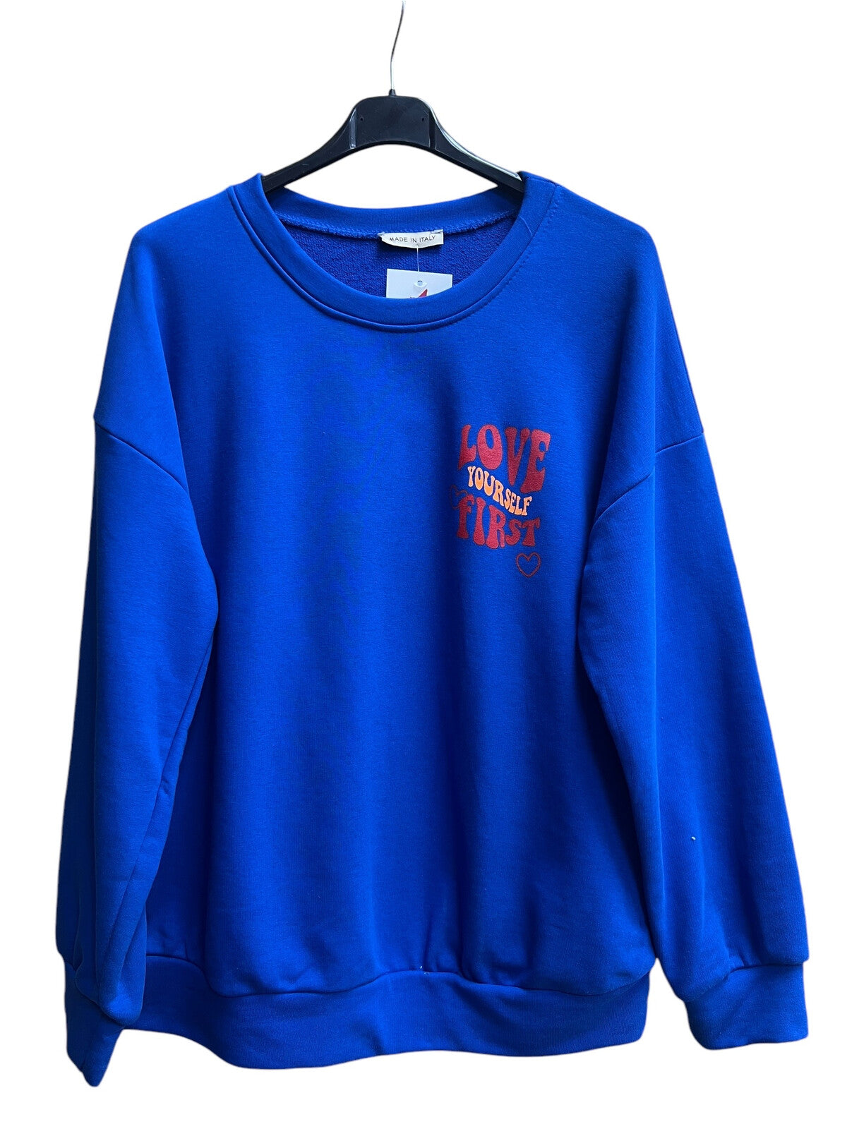 Statement Sweater "Self Love" - blau