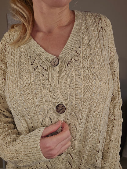 Strickweste "ANA" aus Baumwolle - beige