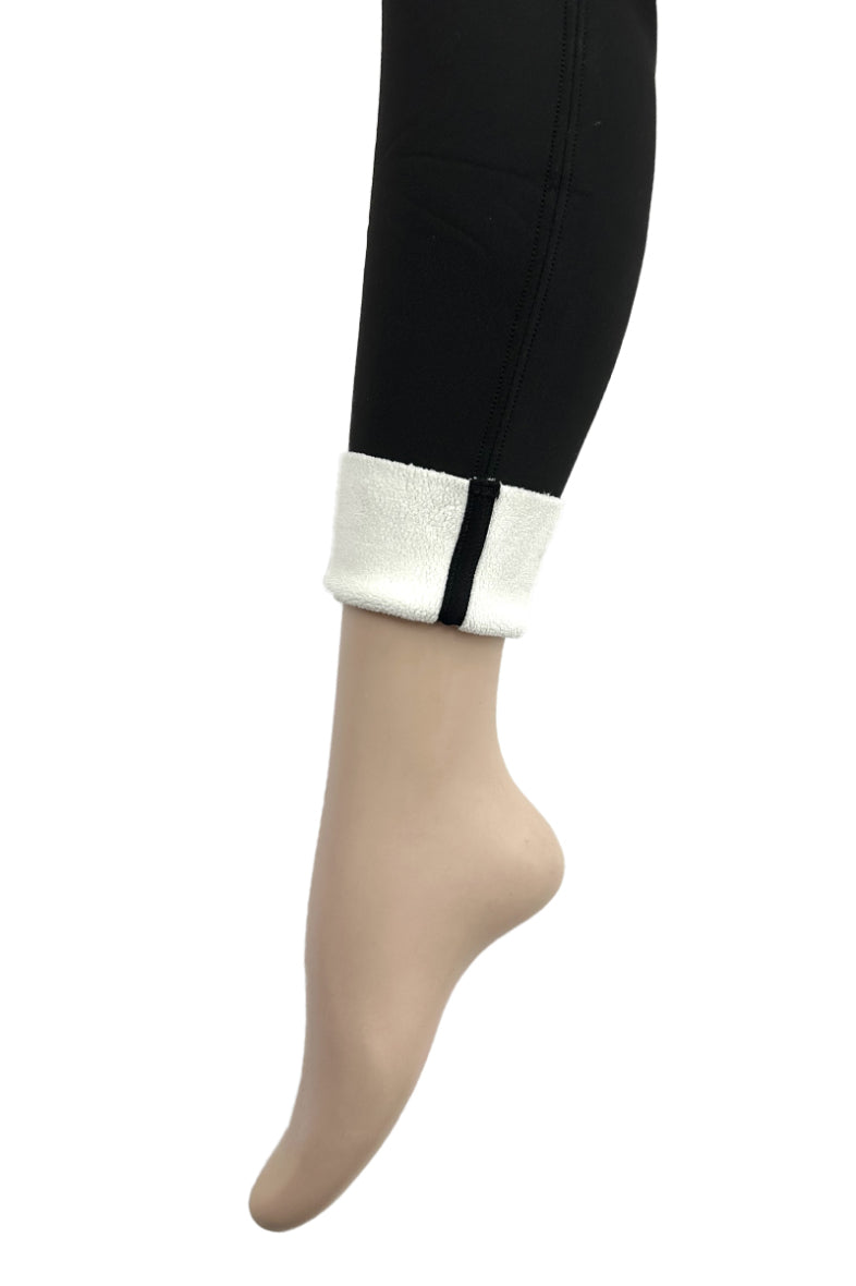 Hoch taillierte Thermo-Leggings mit Tasche - schwarz